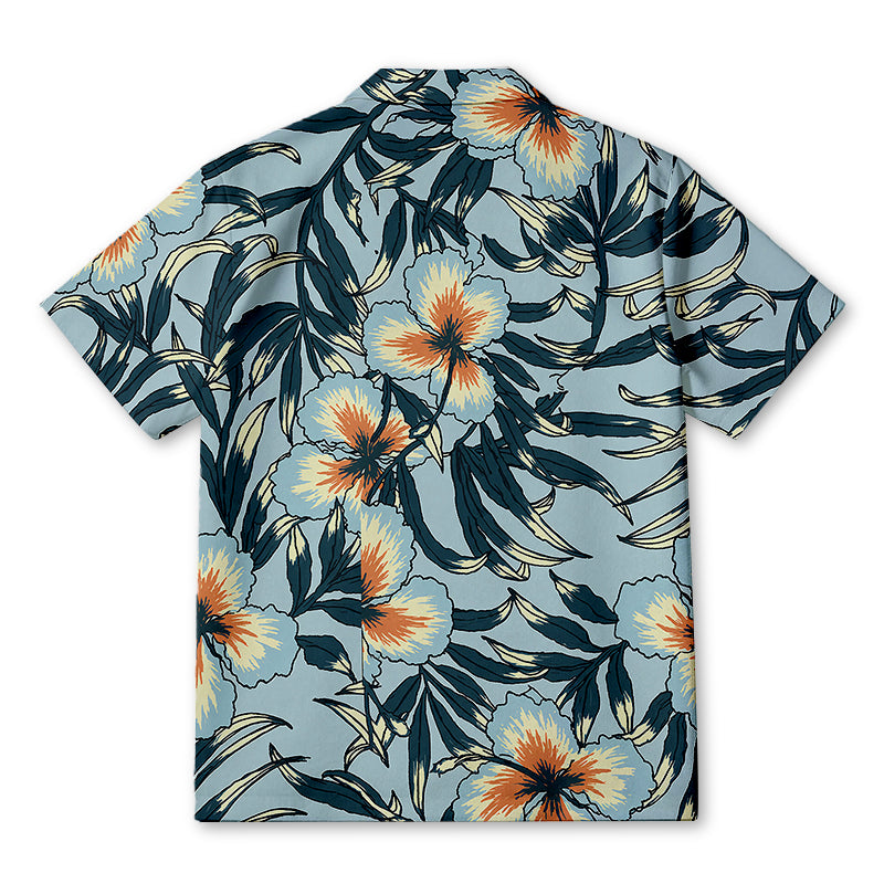 Personality fashionSky Blue Hibiscus Hawaiian Shirt