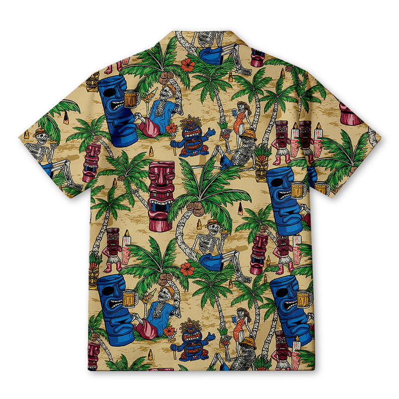 Personality fashionSeaside Bash With Skulls Hawaiian Shirt