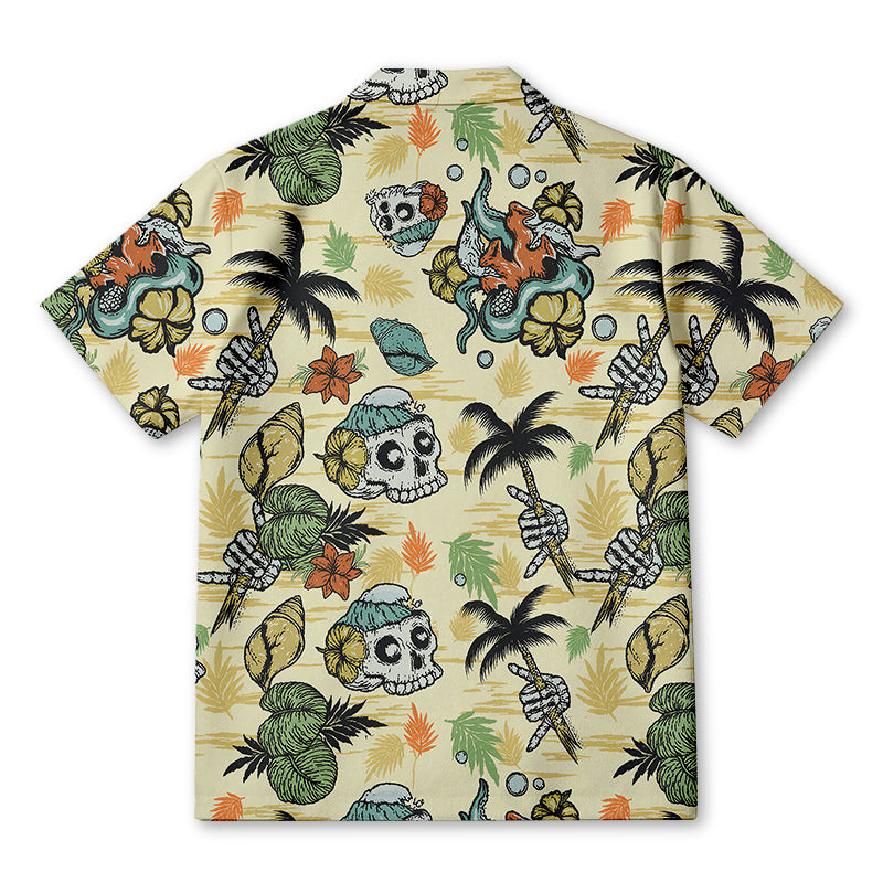 Personality fashionWilderness Skull Hawaiian Shirt