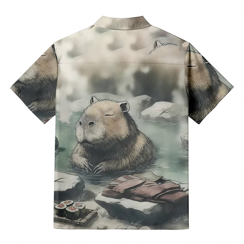 Capybara In Hot Springs Hawaiian Shirt
