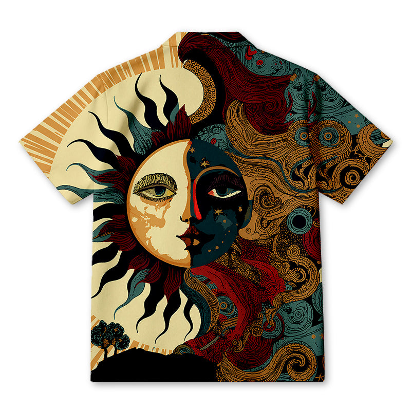 Personality fashionSun Moon Fusion Hawaiian Shirt