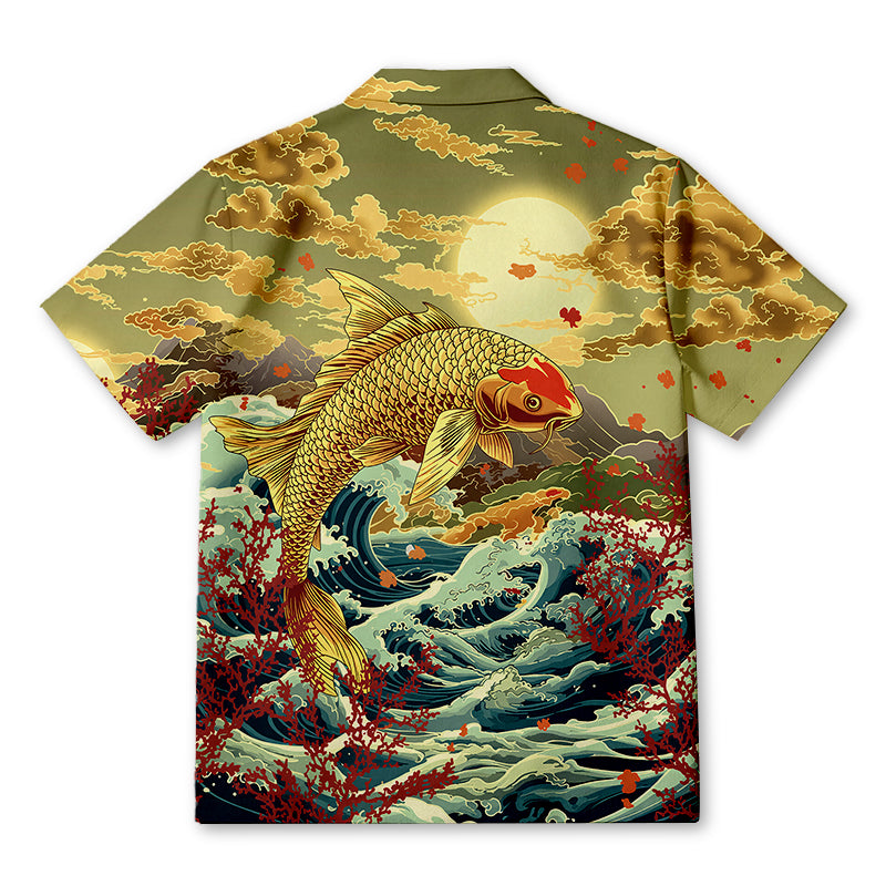 Personality fashionJapanese Koi Fish Hawaiian Shirt