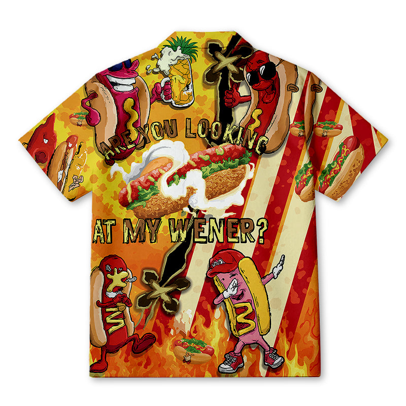 Personality fashionFunny Hot Dog Hawaiian Shirt