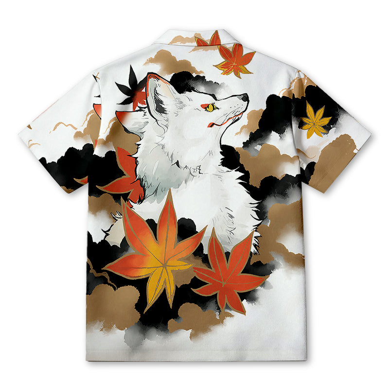 Personality fashionJapanese Fox Hawaiian Shirt