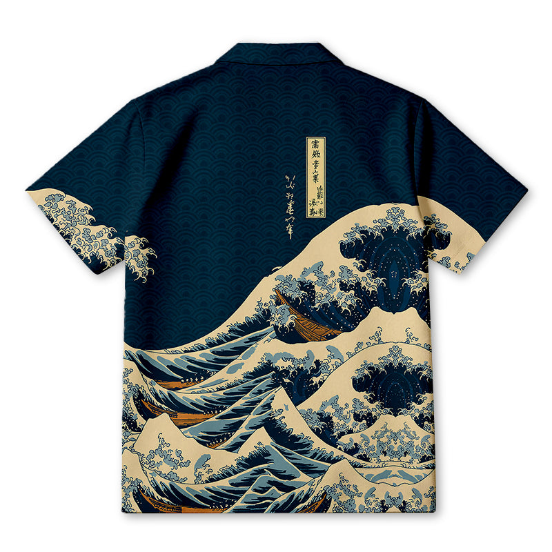 Personality fashionJapanese Wave Hawaiian Shirt