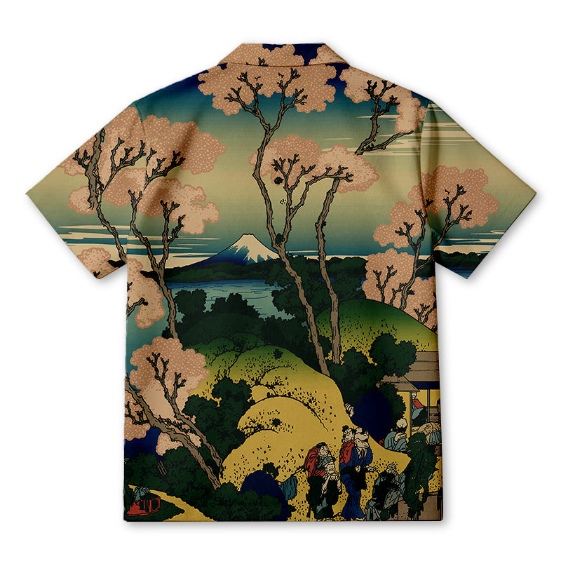 Personality fashionMount Fuji & Cherry Blossoms Hawaiian Shirt