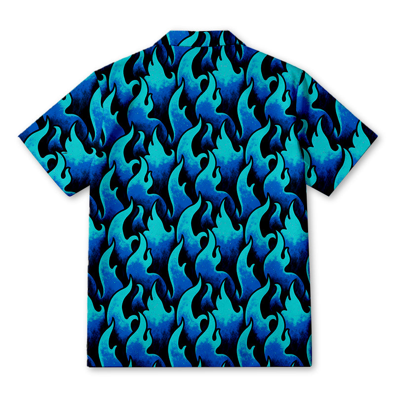 Personality fashionBlue Flame Hawaiian Shirt