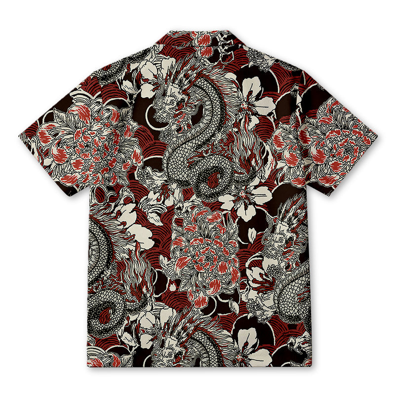 Personality fashionJapanese Retro Dragon Hawaiian Shirt