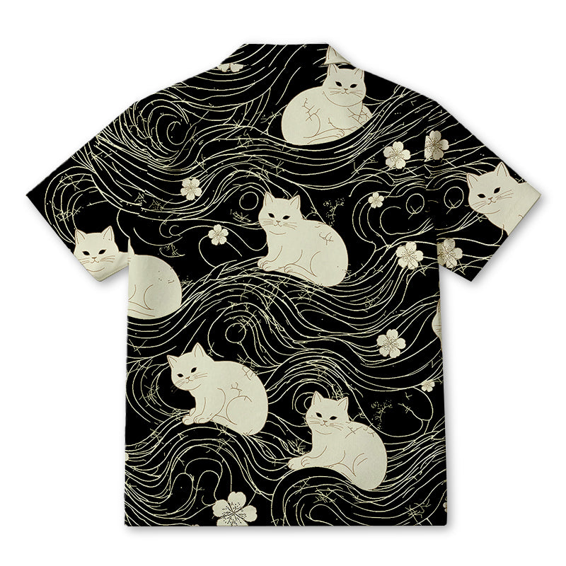 Personality fashionMysterious Cat Hawaiian Shirt