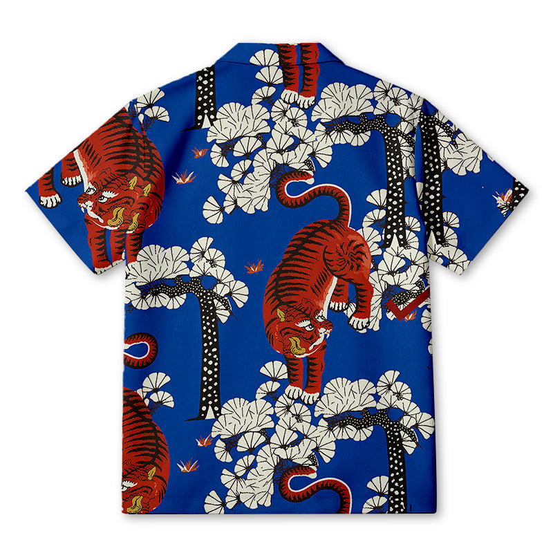 Japanese Tiger Folding Fan Hawaiian Shirt