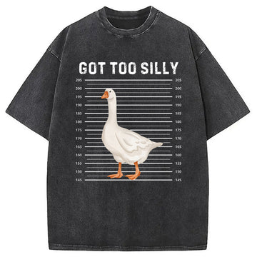 Personality fashion Funny Silly Goose Meme Washed T-Shirt