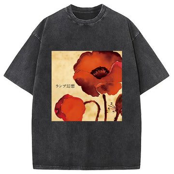 Personality fashion Gensou Lamp Band Washed T-Shirt
