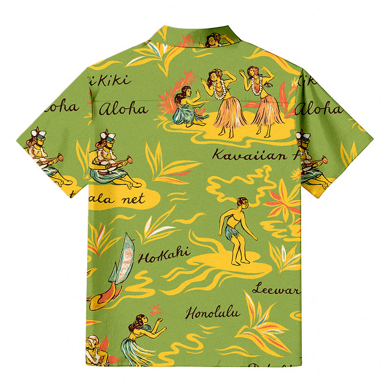 HAWAIIAN HULA Button-up Shirt