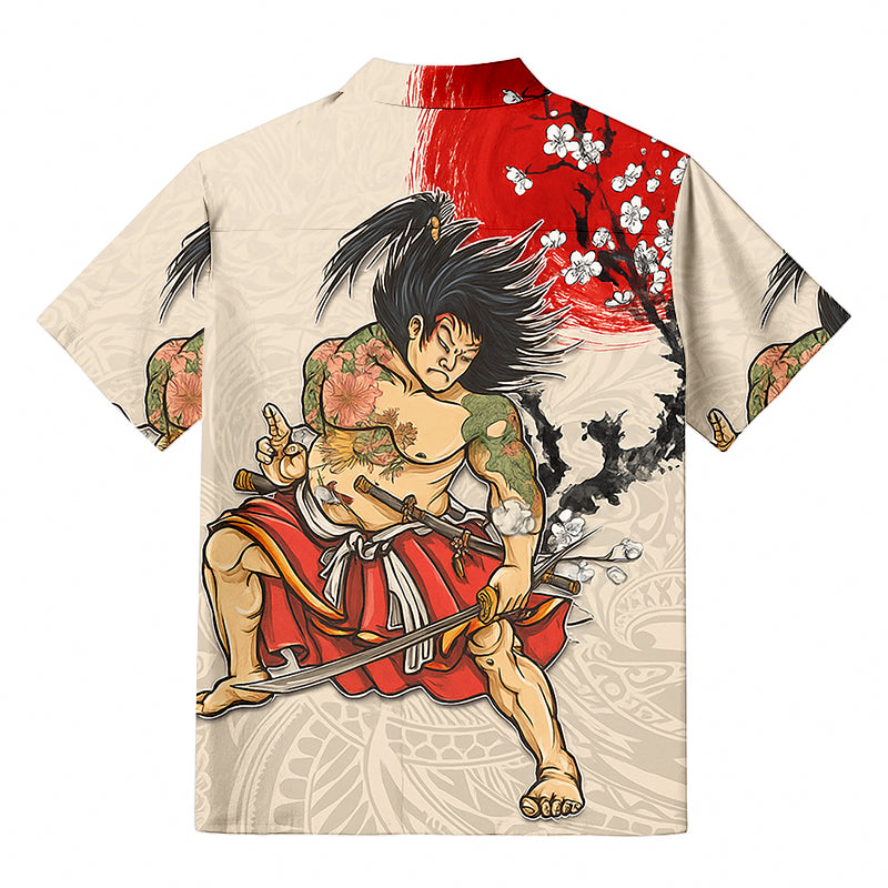 Personalised Japanese Culture Hawaii Button-up Shirt