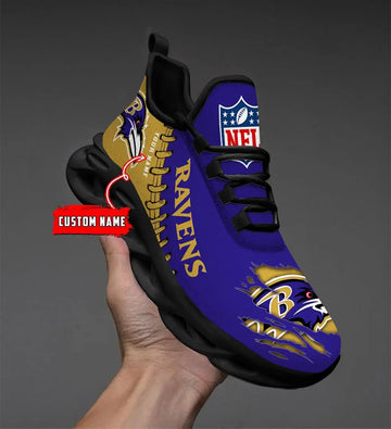 NFL – Custom name – Baltimore Ravens Personalized Max Soul Shoes – DS001