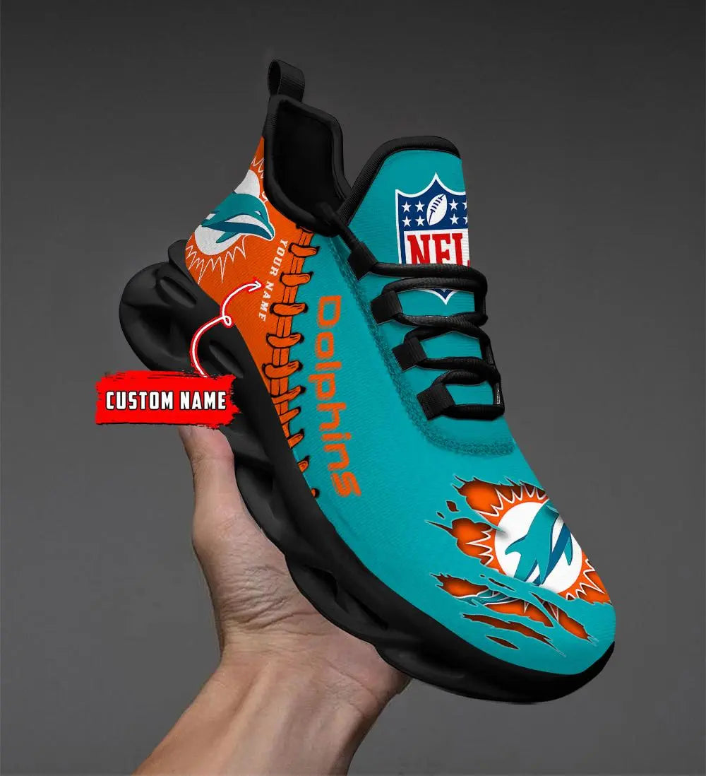NFL – Custom name – Miami Dolphins Personalized Max Soul Shoes – DS001