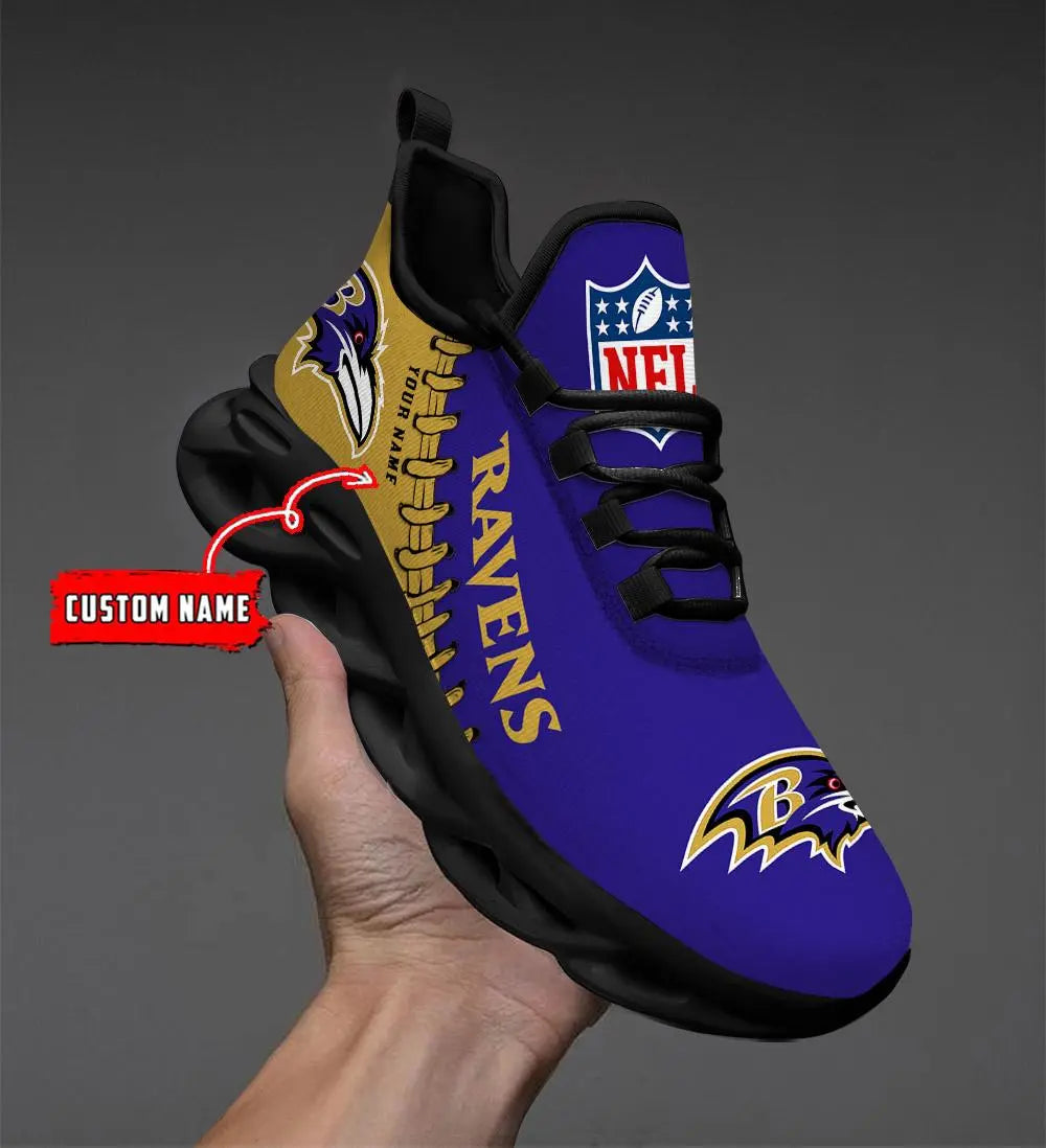 NFL – Custom name – Baltimore Ravens Personalized Max Soul Shoes V2 – DS001