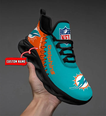 NFL – Custom name – Miami Dolphins Personalized Max Soul Shoes V2 – DS001
