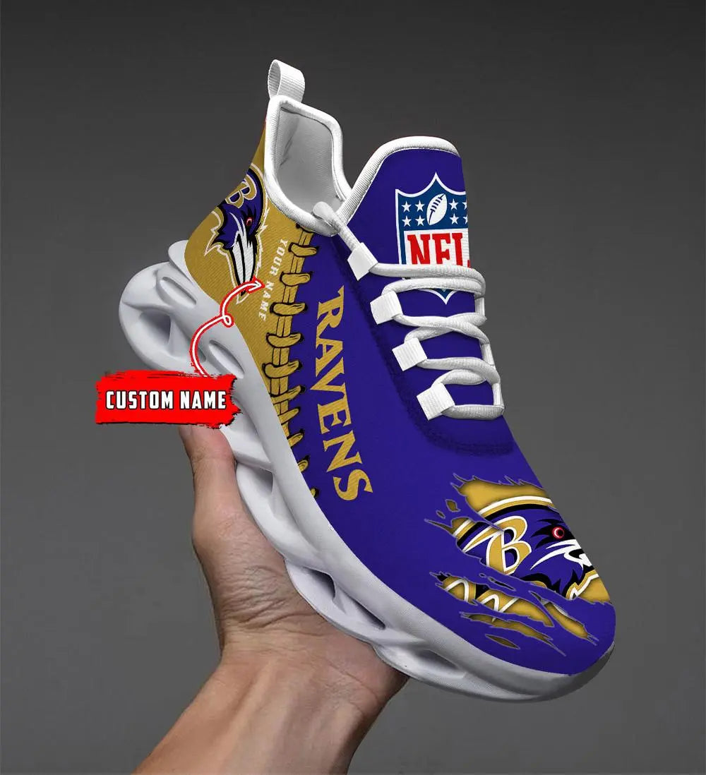 NFL – Custom name – Baltimore Ravens Personalized Max Soul Shoes – DS001