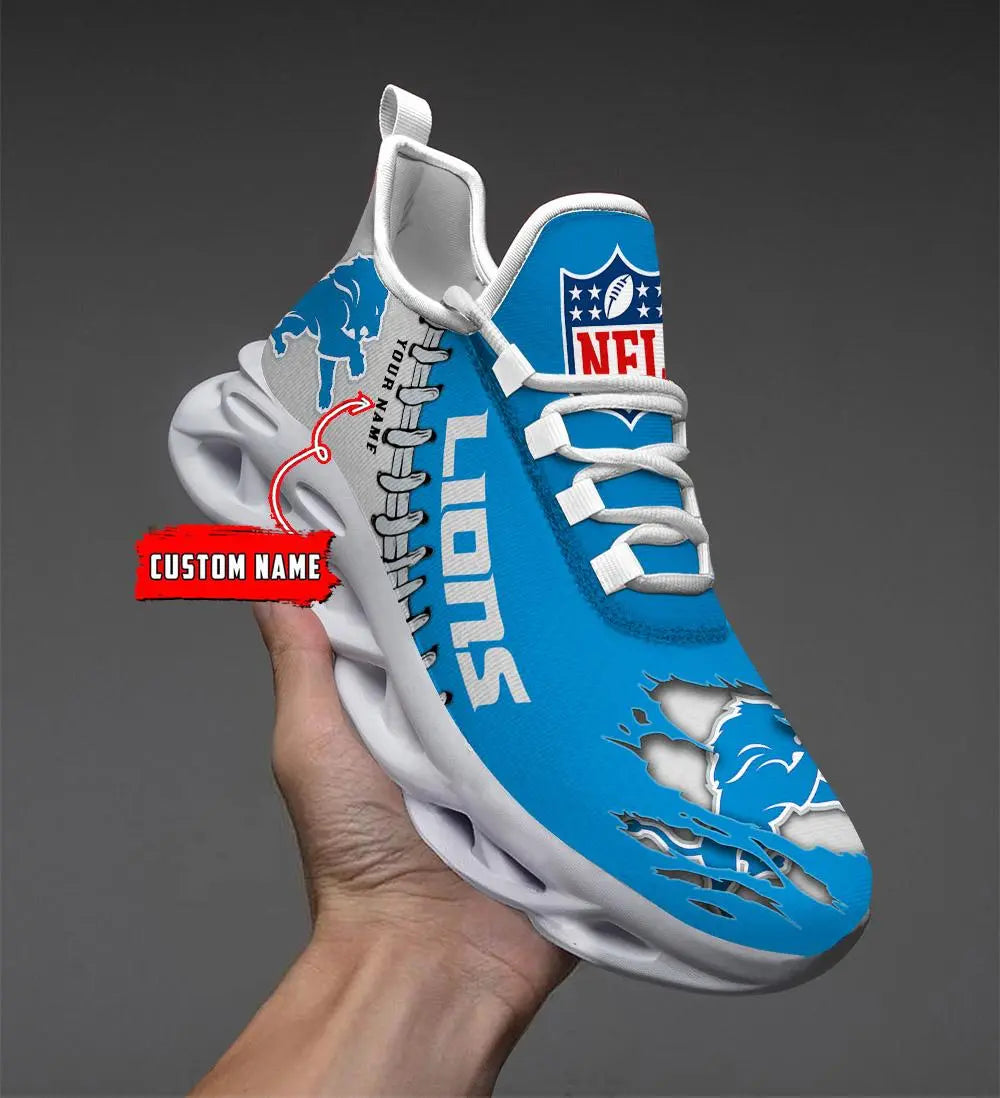 NFL – Custom name – Detroit Lions Personalized Max Soul Shoes – DS001