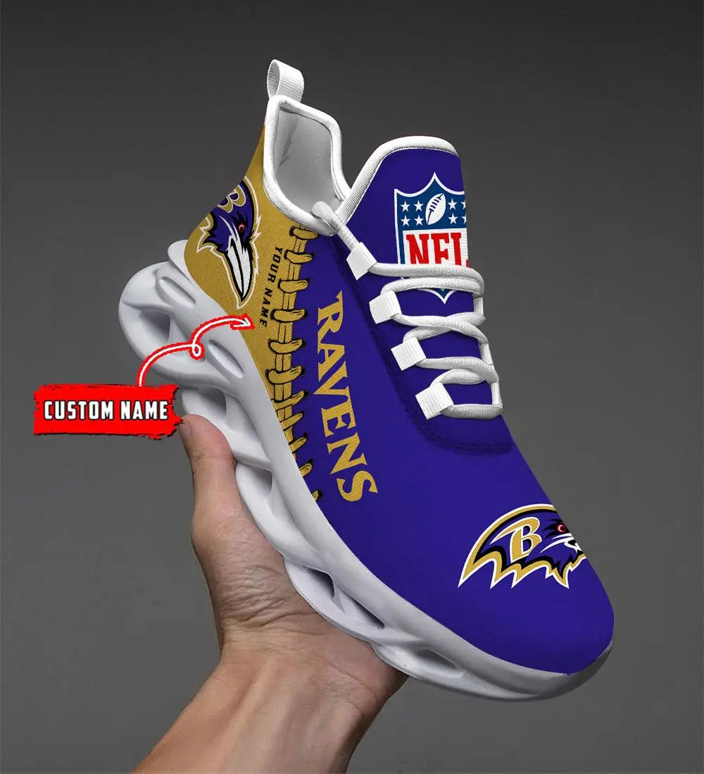 NFL – Custom name – Baltimore Ravens Personalized Max Soul Shoes V2 – DS001