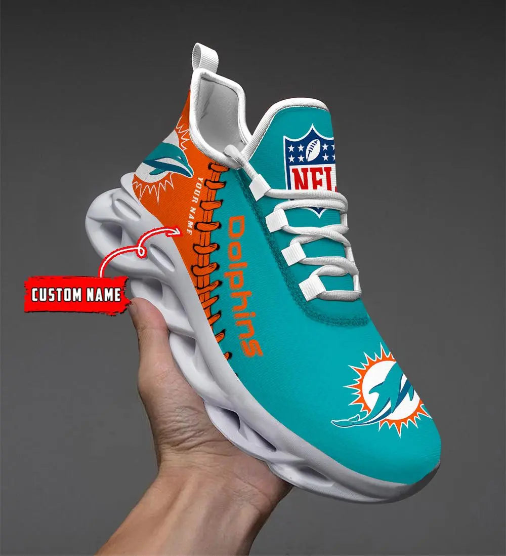 NFL – Custom name – Miami Dolphins Personalized Max Soul Shoes V2 – DS001