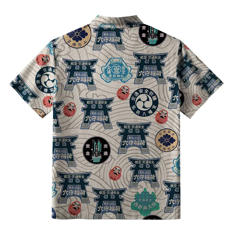 Traditional Japanese Amulets Button-up Shirt