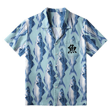 Personality fashion  School Of Fish Aloha Hawaiian Shirt