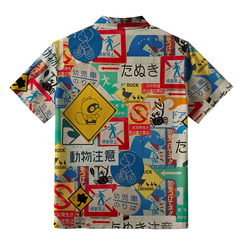 Playful Urban Sign Aloha Hawaiian Shirt