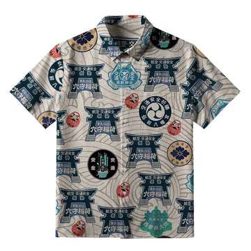 Personality fashion  Traditional Japanese Amulets Button-up Shirt