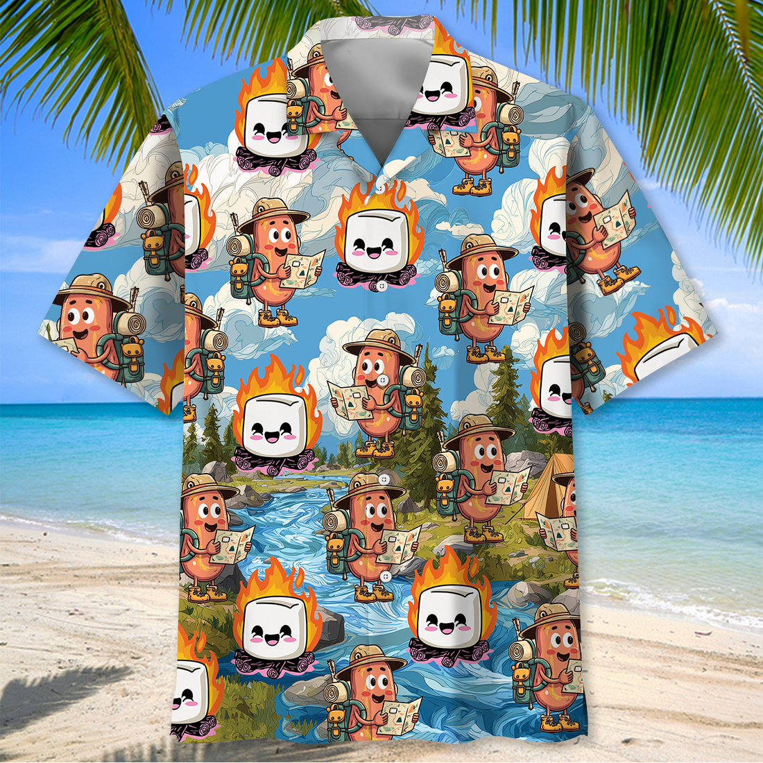 Funny Hotdog Adventure Hawaiian Shirt