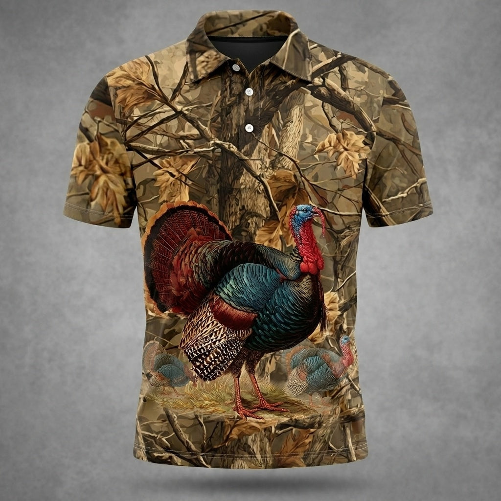 Turkey Hunting Camo Polo Shirt