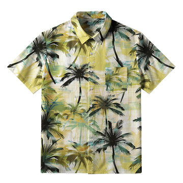 Personality fashion  Palm Tree Print Button-up Shirt