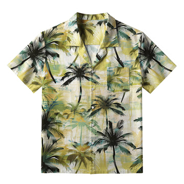 Personality fashion  Palm Tree Print Aloha Hawaiian Shirt