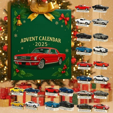2026 Classic Car Advent Calendar 24 Mini Diecast Model Cars Countdown Gift Box Vintage Muscle Car Collection Christmas Gift For Men Kids