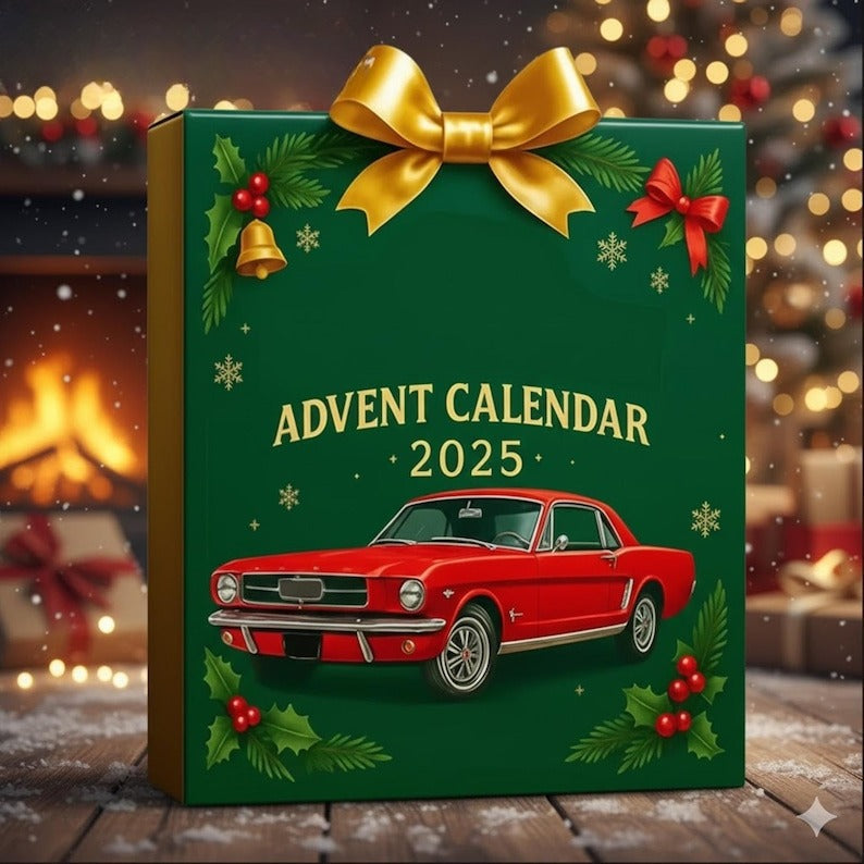 2026 Classic Car Advent Calendar 24 Mini Diecast Model Cars Countdown Gift Box Vintage Muscle Car Collection Christmas Gift For Men Kids