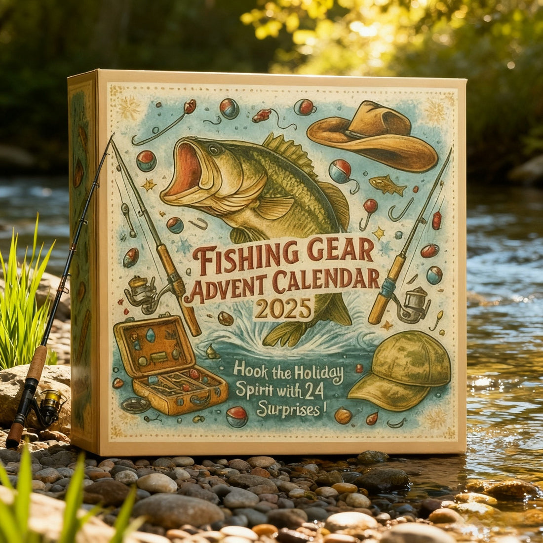 2026 Fishing Gear Advent Calendar 24 Days Christmas Countdown Calendar Fishing Tackle Lures Gifts For Men Gift For Teen Boys