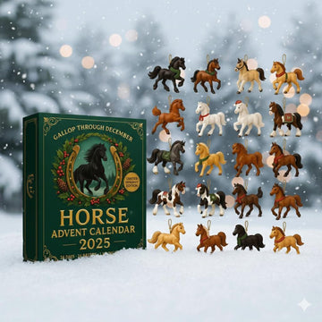 2026 Horse Advent Calendar Flat 2D Acrylic Christmas Ornament Set With Galloping Horses Tree Hanging Decor Gift For Equestrian Lovers