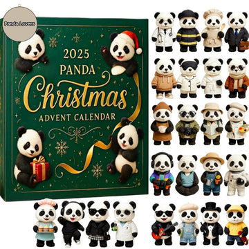 2026 Panda Christmas Advent Calendar 24 Pcs 2D Acrylic Ornaments Cute Christmas Countdown Hanging Decor