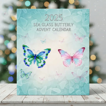 2026 Sea Glass Butterfly Advent Calendar With 24 Hanging Ornaments Countdown Christmas Gift For Butterfly Lovers Tree Decor Holiday Display