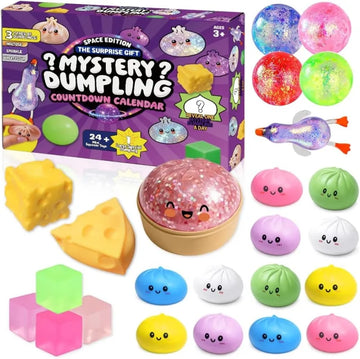 Glitter Dumpling Squishy Toys Steamed Bun Sensory Stress Relief Ball Novelty Desk Soft Squeeze Decompression Gift