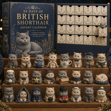 2026 British Shorthair Advent Calendar 2026 - 24-Day Countdown, Acrylic Charms