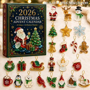 2026 Christmas Advent Calendar 24 Day Holiday Countdown With Acrylic Or Wood Charms