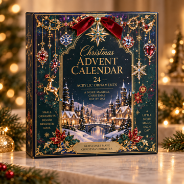 2026 Christmas Advent Calendar With 24 Acrylic Ornaments Jewel Inspired Holiday Countdown Calendar 24 Days Of Christmas Mini Keepsake Decorations Festive Gift For Kids Adults Families