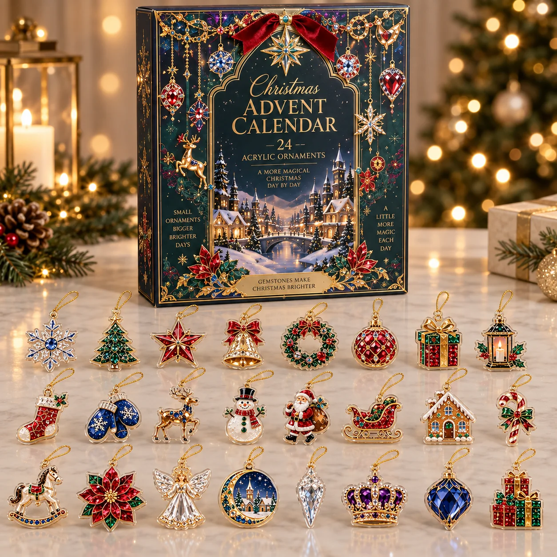 Christmas Advent Calendar 2026 - 24 Day Spirits Countdown, Acrylic Charms Blind Box - Gift For Family & Friends22