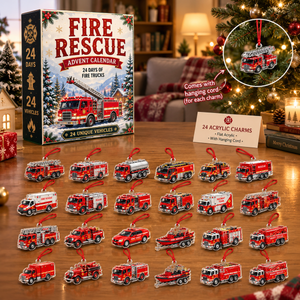 2026 Fire Rescue Advent Calendar 24 Day Fire Truck Rescue Vehicle Countdown Action Packed Firefighter Christmas Gift And Holiday Surprise For Kids
