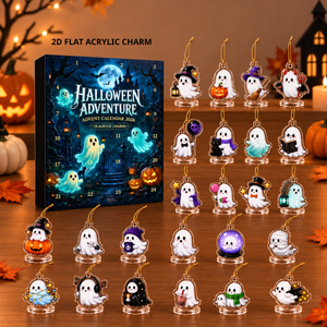 2026 Halloween Adventure Advent Calendar 24 Days Of Spooky Surprises With Acrylic Ghost Charms Haunted House Countdown Box Fun Halloween Gift For Kids