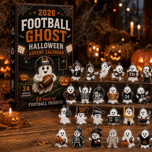 2026 Halloween Football Ghost Advent Calendar 24 Day Spooky Sports Countdown With Acrylic Ghost Charms Fun Football Themed Collector Gift For Kids Fans