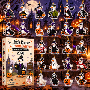 2026 Halloween Goose Advent Calendar 24 Days Of Spooky 2D Acrylic Goose Ornaments Funny Trick Or Treat Countdown Box Cute Collector Gift For Goose Lovers