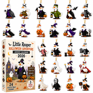 2026 Halloween Goose Advent Calendar 24 Days Of Spooky 2D Acrylic Goose Ornaments Funny Trick Or Treat Countdown Box Cute Collector Gift For Goose Lovers